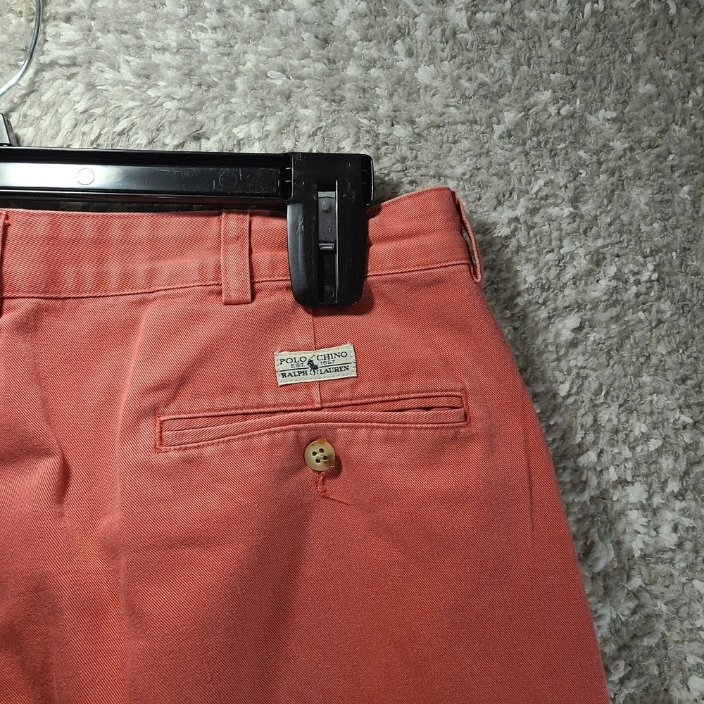 Vintage Polo Ralph Lauren Pants Mens 34 (33X27) Salmon Chino Pleated Preppy